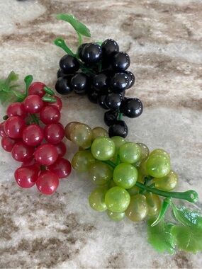 Decorative Faux Grape Clusters — Red, Black, Green